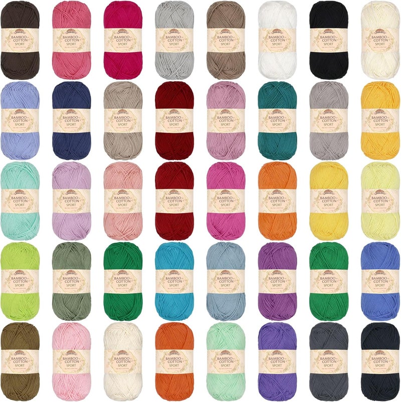 BambooMN خيوط جوبيل يارن من قطن البامبو - 50غ/كرة - مجموعة متنوعة - 12 كرة - Image 1